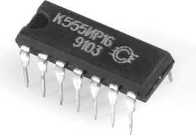 К555ИР16 (90-97г), Универсальный 4-х разрядный регистр сдвига (SN74LS295N)