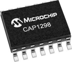 CAP1298-1-SL, Емкостный сенсорный датчик, 8-канальный, I2C, SMBus [SOIC-14]