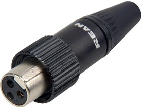 Rean RT3FCT-B, Гнездо XLR-mini на кабель прямое 3pin с поворотным ...
